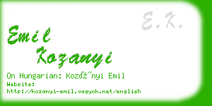 emil kozanyi business card